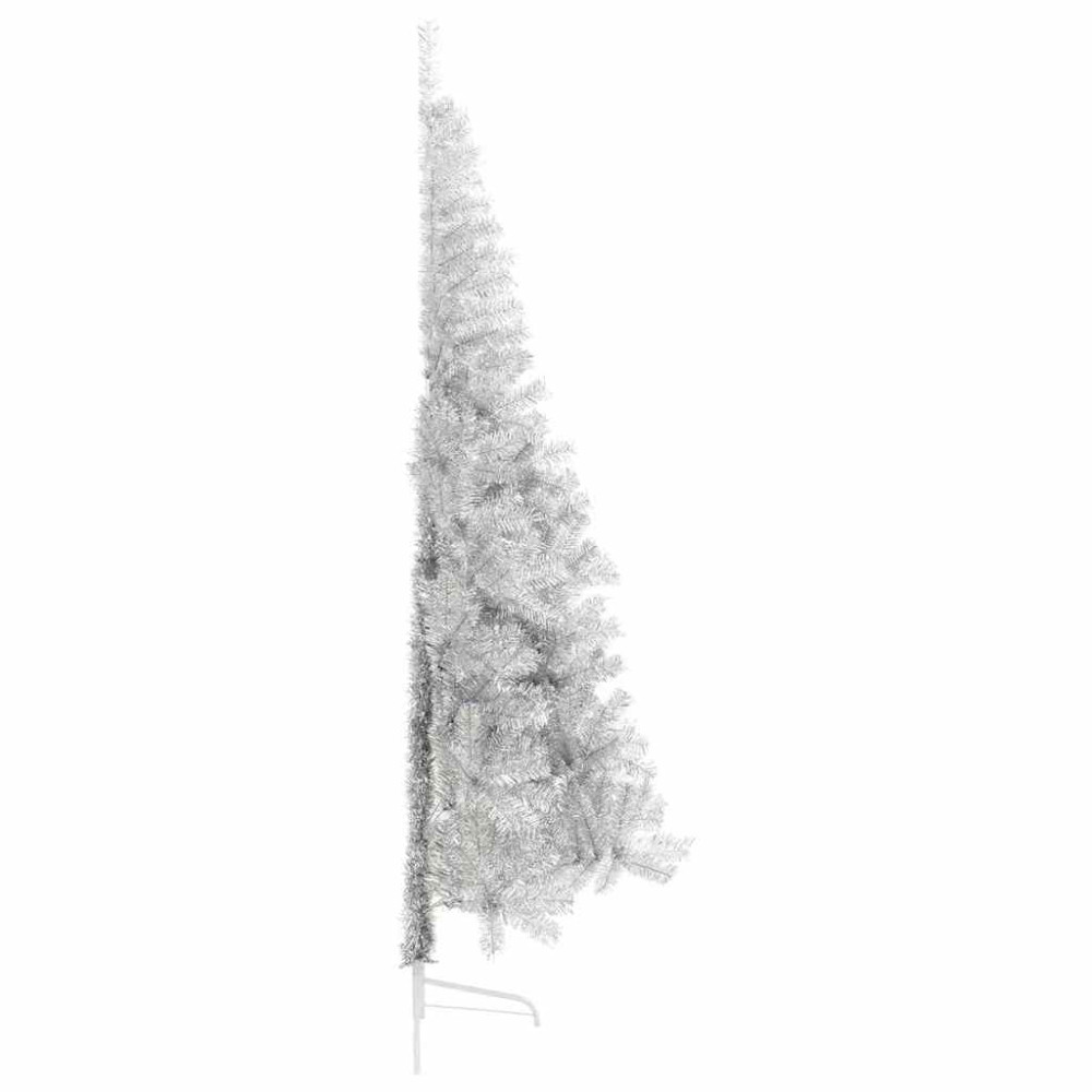 Produktbild för Konstgjord Förbelyst Julgran Silver 240 cm PET