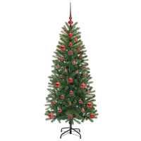 Produktbild för Konstgjord julgran med 150 LED-lampor Grön 120 cm PE och PVC
