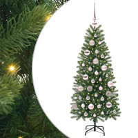 Produktbild för Konstgjord julgran med 150 LED-lampor Grön 120 cm PE och PVC