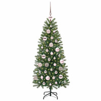 Produktbild för Konstgjord julgran med 150 LED-lampor Grön 120 cm PE och PVC