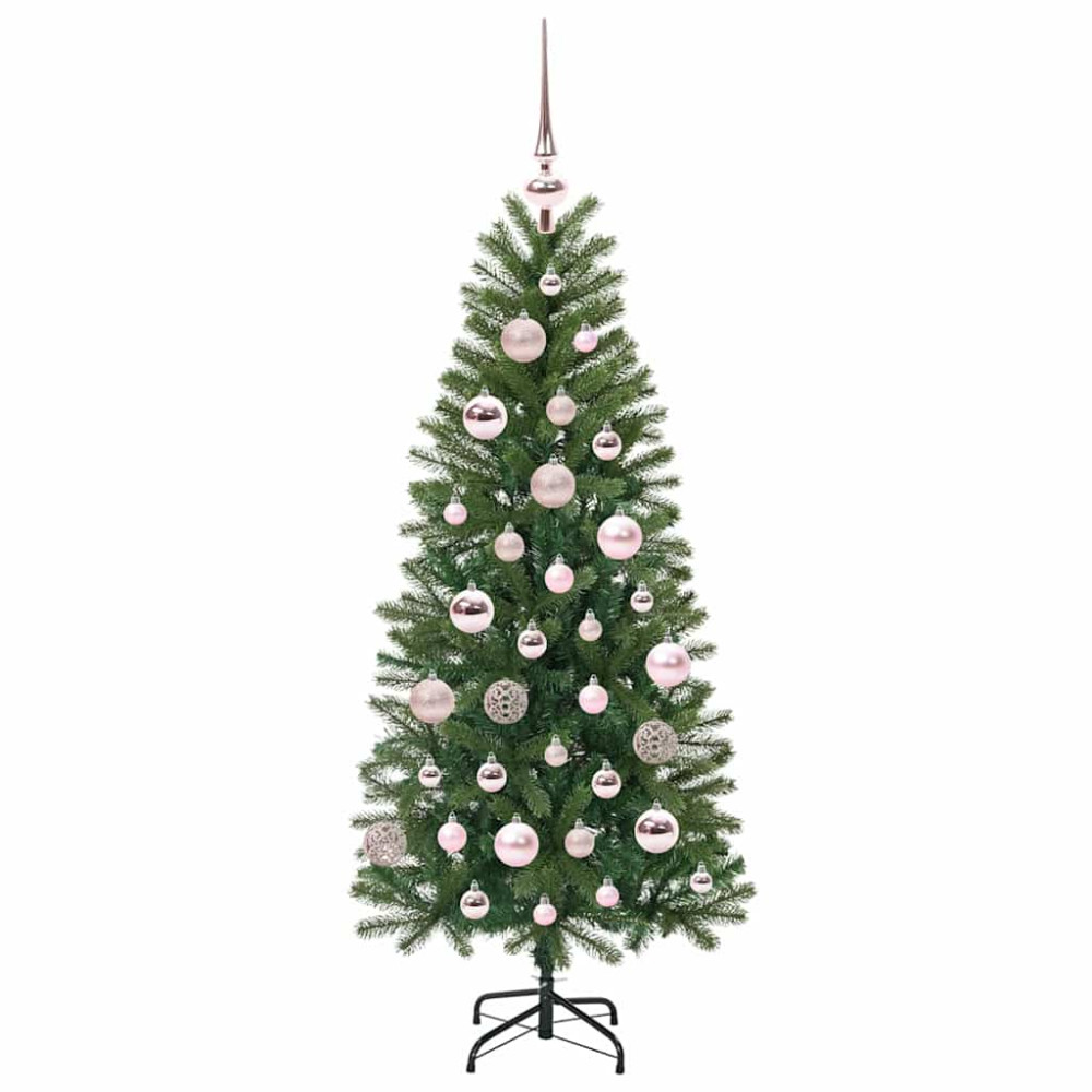 Produktbild för Konstgjord julgran med 150 LED-lampor Grön 120 cm PE och PVC