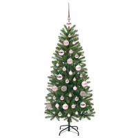 Produktbild för Konstgjord julgran med 150 LED-lampor Grön 120 cm PE och PVC