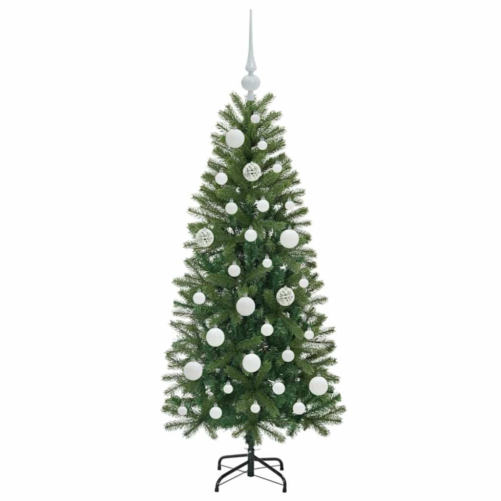 Produktbild för Konstgjord julgran med 150 LED-lampor Grön 120 cm PE och PVC