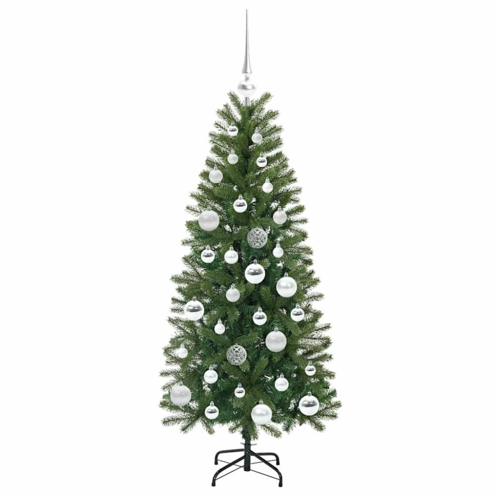 Produktbild för Konstgjord julgran med 150 LED-lampor Grön 120 cm PE och PVC