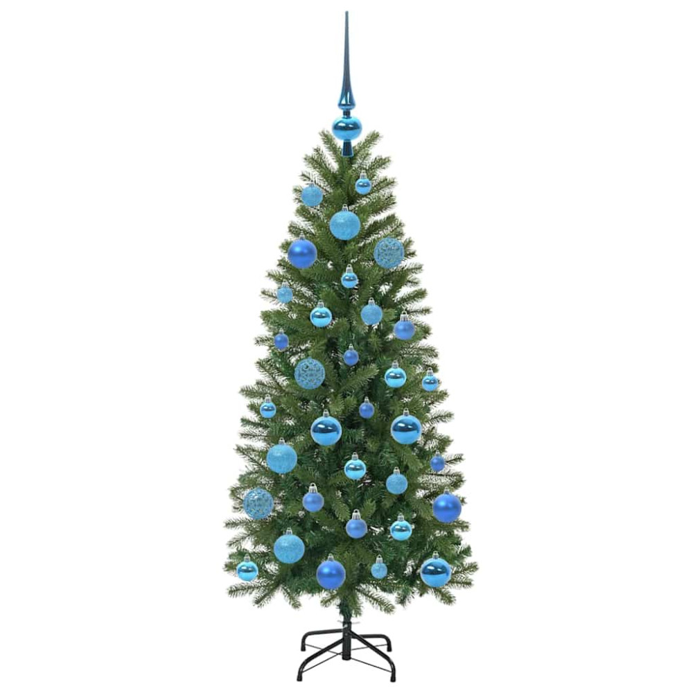 Produktbild för Konstgjord julgran med 150 LED-lampor Grön 120 cm PE och PVC