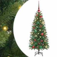 Produktbild för Konstgjord julgran med 150 LED-lampor Grön 120 cm PE och PVC