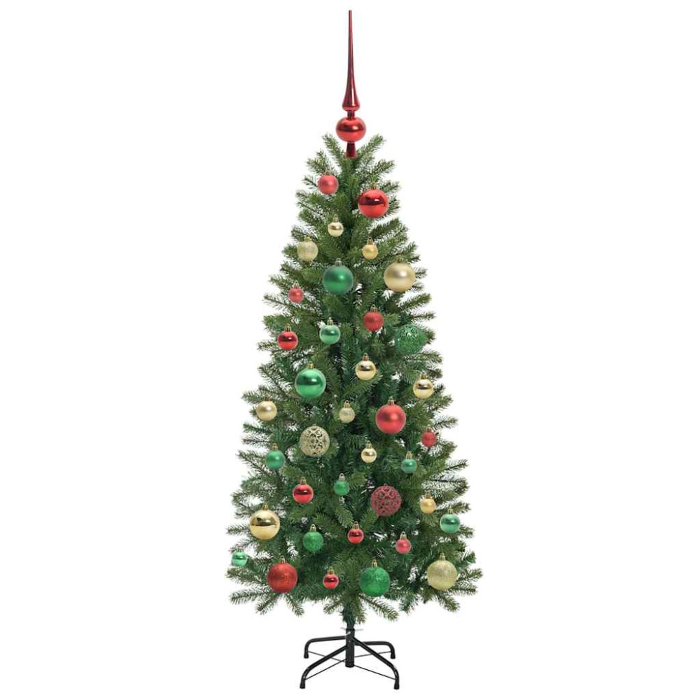 Produktbild för Konstgjord julgran med 150 LED-lampor Grön 120 cm PE och PVC