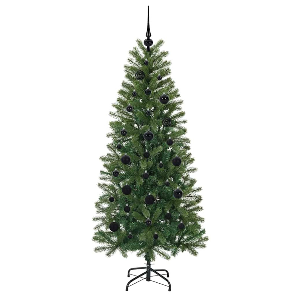 Produktbild för Konstgjord julgran med 150 LED-lampor Grön 150 cm PE och PVC