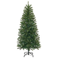 Produktbild för Konstgjord julgran med 150 LED-lampor Grön 150 cm PE och PVC
