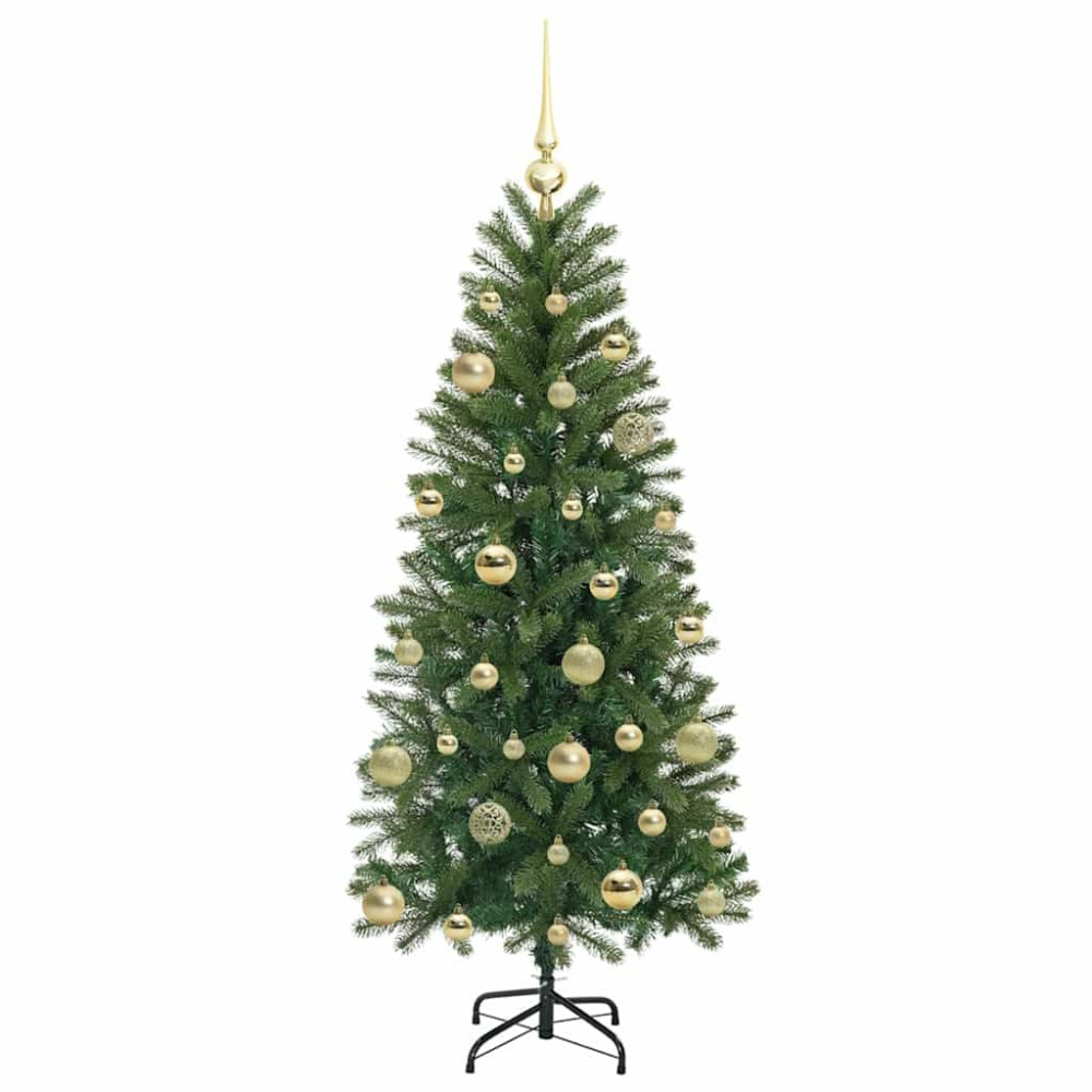 Produktbild för Konstgjord julgran med 150 LED-lampor Grön 150 cm PE och PVC