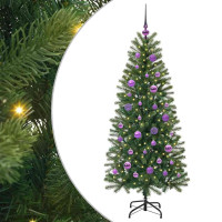 Produktbild för Konstgjord julgran med 150 LED-lampor Grön 150 cm PE och PVC