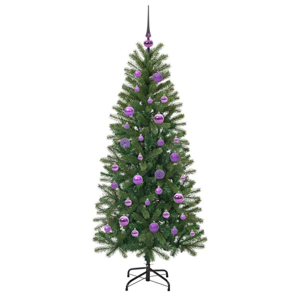 Produktbild för Konstgjord julgran med 150 LED-lampor Grön 150 cm PE och PVC