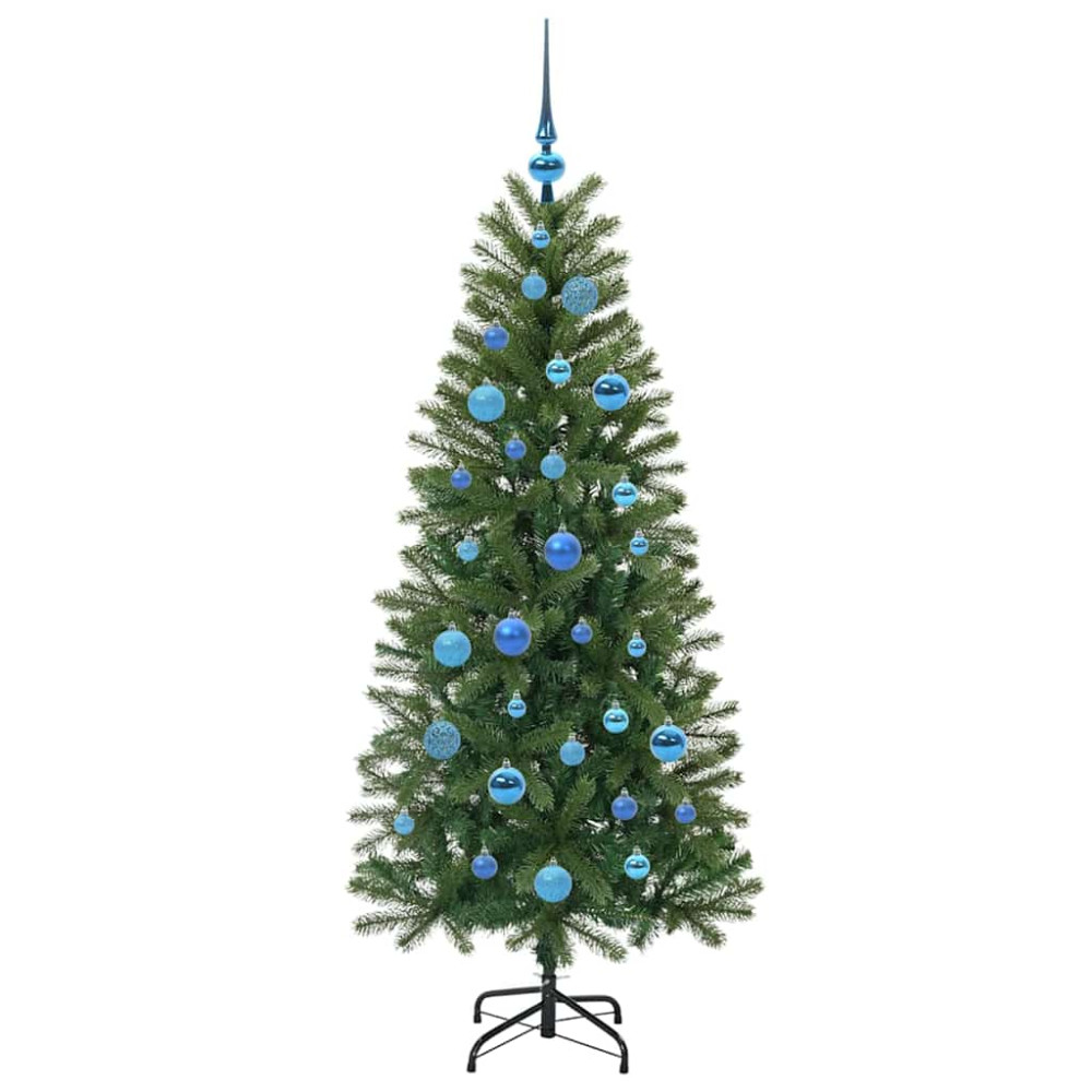 Produktbild för Konstgjord julgran med 150 LED-lampor Grön 150 cm PE och PVC
