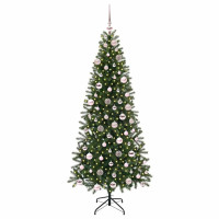 Produktbild för Konstgjord julgran med 300 LED-lampor Grön 180 cm PE och PVC