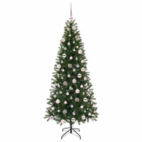 Produktbild för Konstgjord julgran med 300 LED-lampor Grön 180 cm PE och PVC