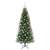Produktbild för Konstgjord julgran med 300 LED-lampor Grön 180 cm PE och PVC