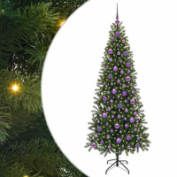 Produktbild för Konstgjord julgran med 300 LED-lampor Grön 180 cm PE och PVC