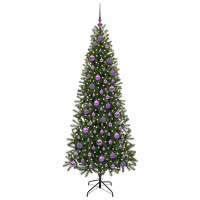 Produktbild för Konstgjord julgran med 300 LED-lampor Grön 180 cm PE och PVC
