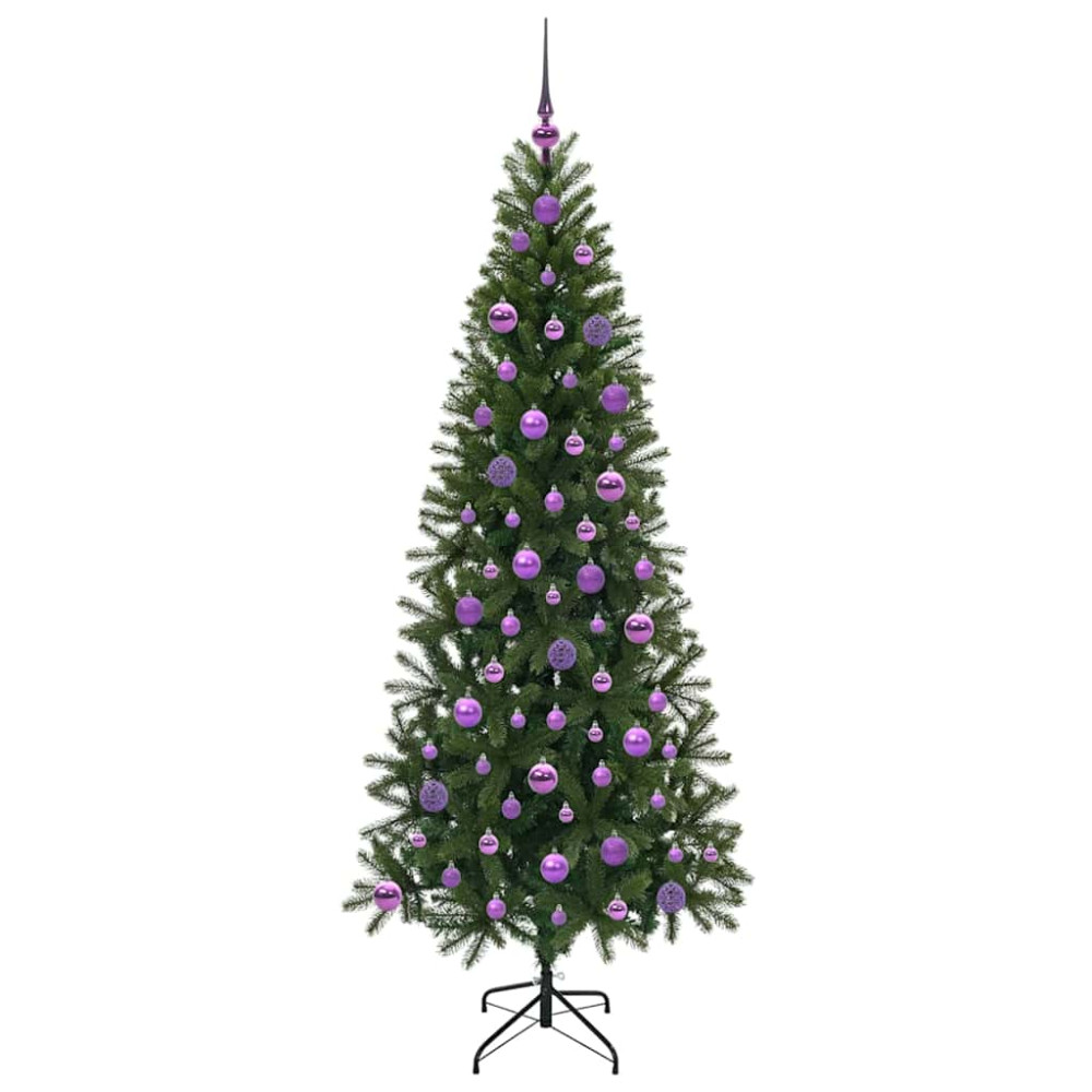 Produktbild för Konstgjord julgran med 300 LED-lampor Grön 180 cm PE och PVC