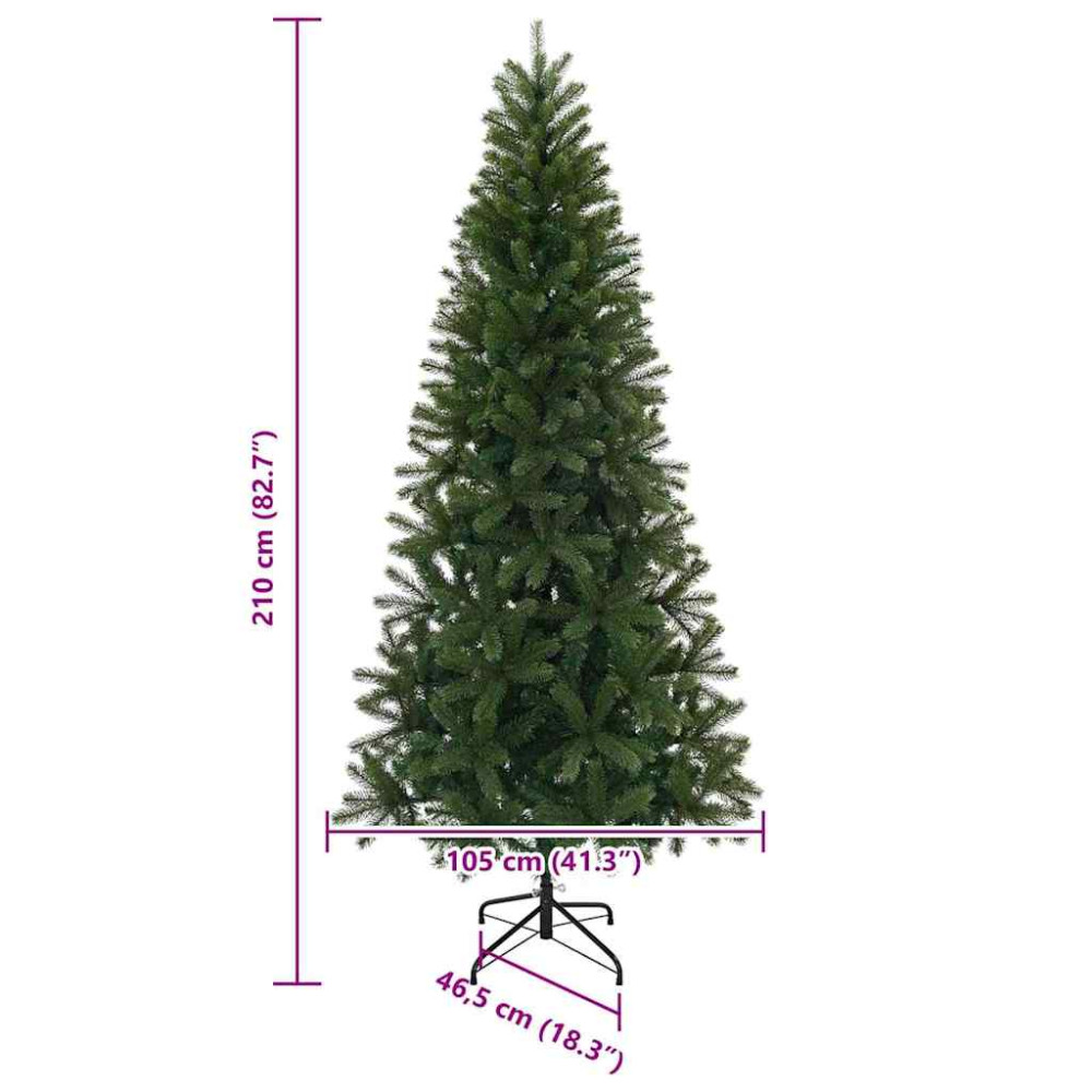 Produktbild för Konstgjord julgran med 300 LED-lampor Grön 210 cm PE och PVC