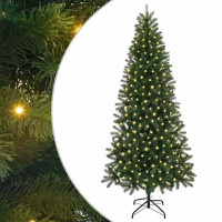 Produktbild för Konstgjord julgran med 300 LED-lampor Grön 210 cm PE och PVC
