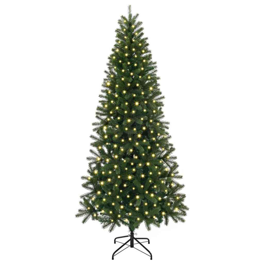Produktbild för Konstgjord julgran med 300 LED-lampor Grön 210 cm PE och PVC