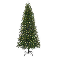 Produktbild för Konstgjord julgran med 300 LED-lampor Grön 210 cm PE och PVC
