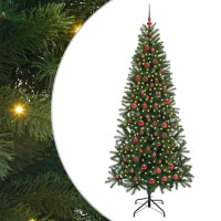 Produktbild för Konstgjord julgran med 300 LED-lampor Grön 210 cm PE och PVC
