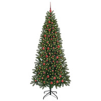 Produktbild för Konstgjord julgran med 300 LED-lampor Grön 210 cm PE och PVC