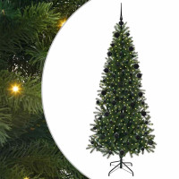 Produktbild för Konstgjord julgran med 300 LED-lampor Grön 210 cm PE och PVC