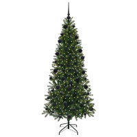 Produktbild för Konstgjord julgran med 300 LED-lampor Grön 210 cm PE och PVC