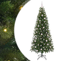 Produktbild för Konstgjord julgran med 300 LED-lampor Grön 210 cm PE och PVC