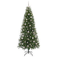 Produktbild för Konstgjord julgran med 300 LED-lampor Grön 210 cm PE och PVC