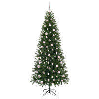 Produktbild för Konstgjord julgran med 300 LED-lampor Grön 210 cm PE och PVC