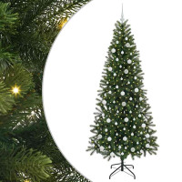Produktbild för Konstgjord julgran med 300 LED-lampor Grön 210 cm PE och PVC