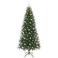 Produktbild för Konstgjord julgran med 300 LED-lampor Grön 210 cm PE och PVC