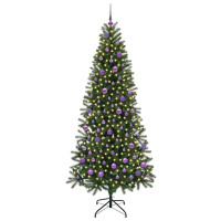 Produktbild för Konstgjord julgran med 300 LED-lampor Grön 210 cm PE och PVC