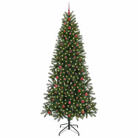 Produktbild för Konstgjord julgran med 300 LED-lampor Grön 240 cm PE och PVC