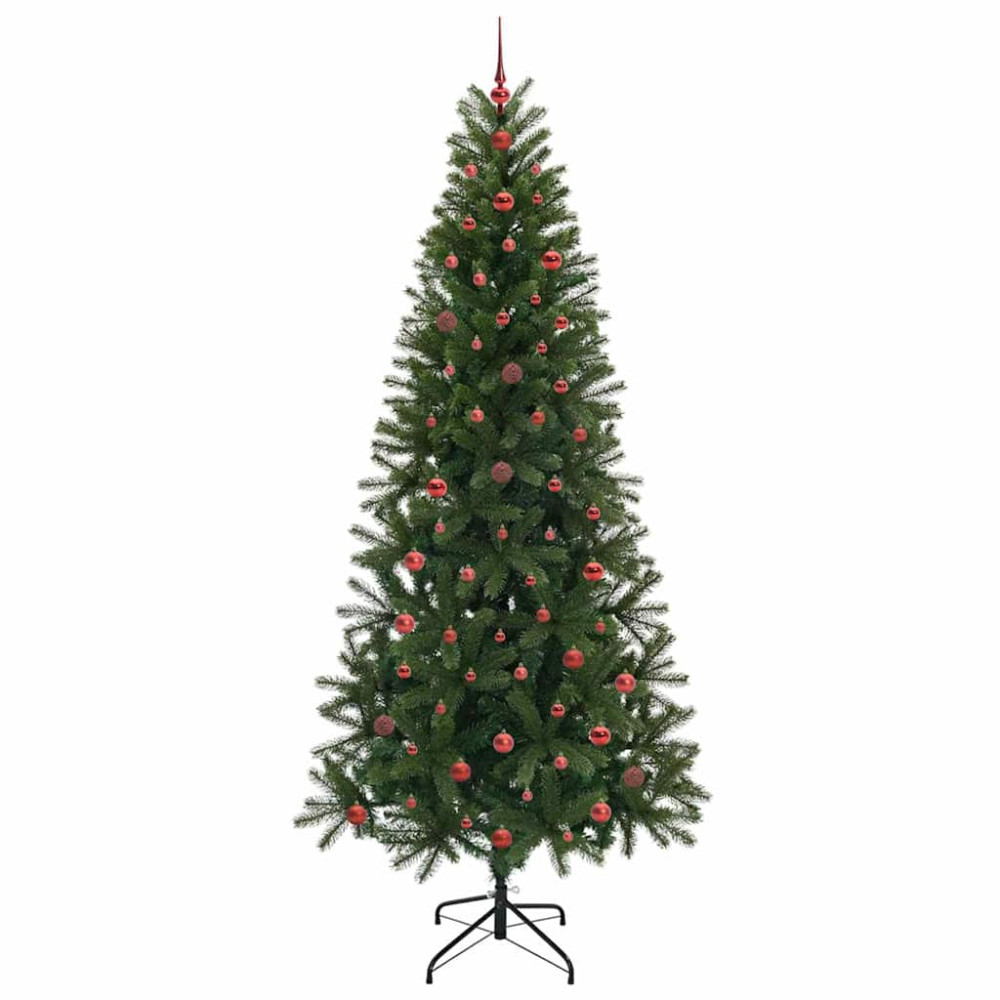 Produktbild för Konstgjord julgran med 300 LED-lampor Grön 240 cm PE och PVC