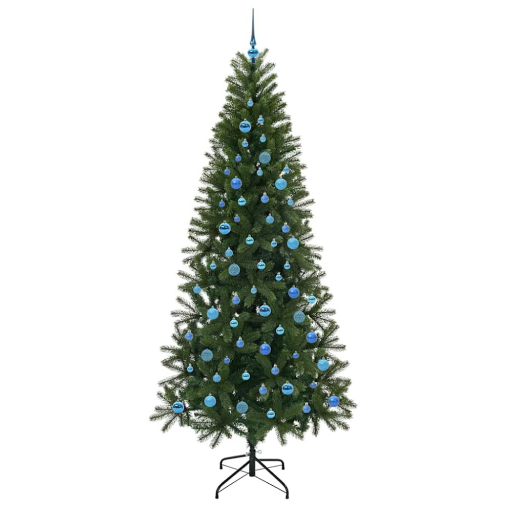 Produktbild för Konstgjord julgran med 300 LED-lampor Grön 240 cm PE och PVC