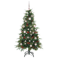 Produktbild för Plast Hingad Julgran med 150 LED-lampor Grön 150 cm PE och PVC