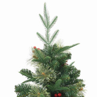 Produktbild för Plast Hingad Julgran med 150 LED-lampor Grön 150 cm PE och PVC