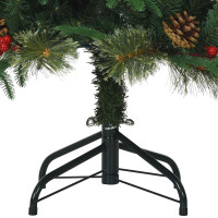 Produktbild för Plast Hingad Julgran med 150 LED-lampor Grön 150 cm PE och PVC