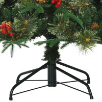 Produktbild för Plast Hingad Julgran med 300 LED-lampor Grön 180 cm PE och PVC