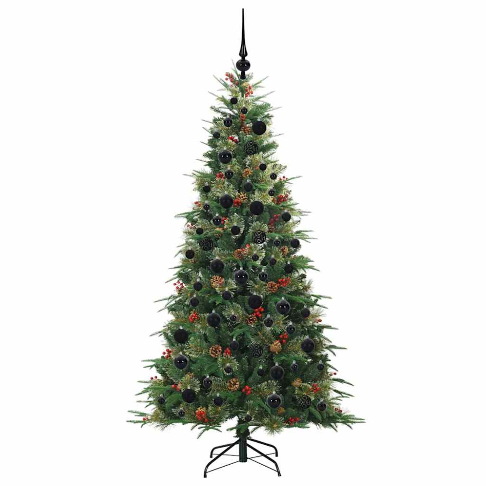 Produktbild för Plast Hingad Julgran med 300 LED-lampor Grön 180 cm PE och PVC