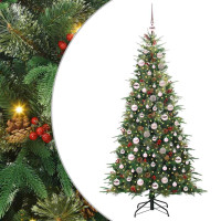 Produktbild för Plast Hingad Julgran med 300 LED-lampor Grön 180 cm PE och PVC