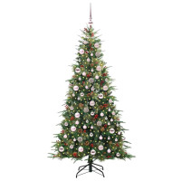 Produktbild för Plast Hingad Julgran med 300 LED-lampor Grön 180 cm PE och PVC