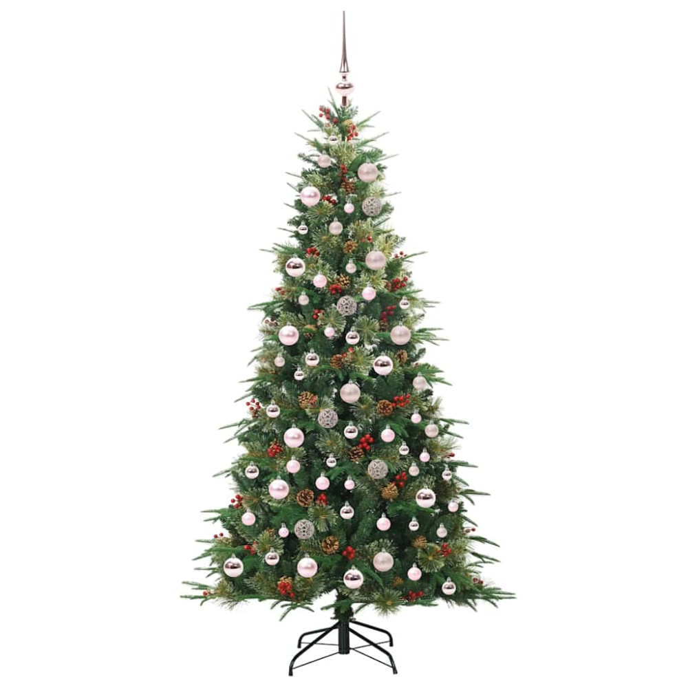Produktbild för Plast Hingad Julgran med 300 LED-lampor Grön 180 cm PE och PVC