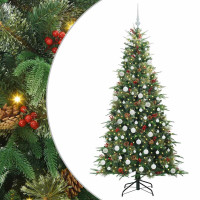 Produktbild för Plast Hingad Julgran med 300 LED-lampor Grön 180 cm PE och PVC