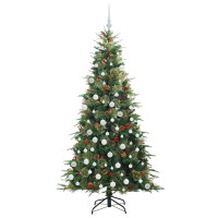 Produktbild för Plast Hingad Julgran med 300 LED-lampor Grön 180 cm PE och PVC